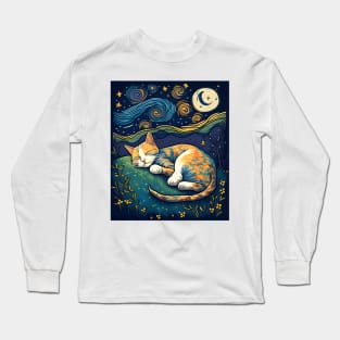 Starry Night Cat Van Cogh - Love Cats Long Sleeve T-Shirt